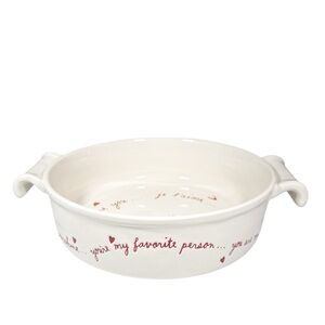 NEW Rae Dunn VALENTINE LOVE NOTES Round Casserole Dish with Handles
